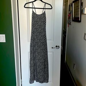 Thrifted Cottura navy blue and white florals maxi dress.